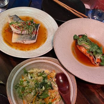 Sexy Fish Miami - Fish, salmon and fried rice - Seafood Near Me - Miami, Florida