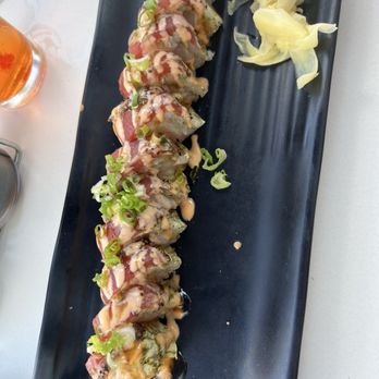 The Flying Bridge - 206 Scallop Red Dragon Roll - Seafood Near Me - Falmouth, Massachusetts