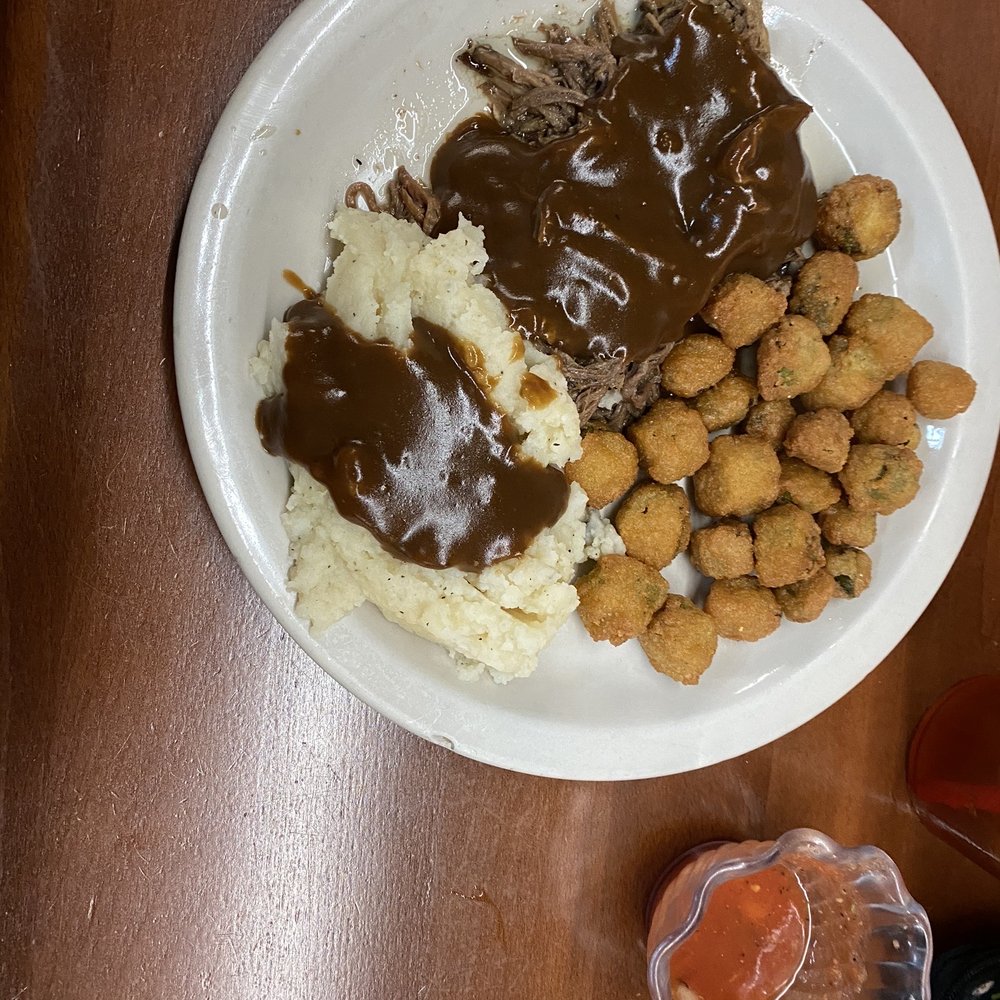 Country House Cafe - Pot roast mashed potatoes, fried okra - American Near Me - Terrell, Texas