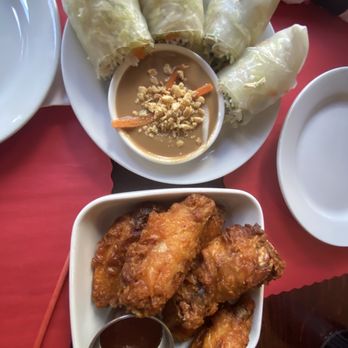 Sizzling Kitchen - 2 Pieces Spring Rolls 6 Pieces Chicken Wing with 1 Sauce - Italian Near Me - Lowell, Massachusetts Sizzling Kitchen - 2 Pieces Spring Rolls 6 Pieces Chicken Wing with 1 Sauce - Italian Near Me - Lowell, Massachusetts