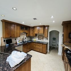 Ayala Painting - Cabinet Staining & Refinishing project done by our team in Sacramento, CA!