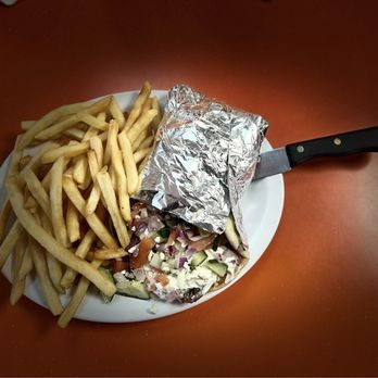 The Hut Diner - Gyro and fries added feta and cucumber. Top notch!! - Diners Near Me - Redford, Michigan The Hut Diner - Gyro and fries added feta and cucumber. Top notch!! - Diners Near Me - Redford, Michigan