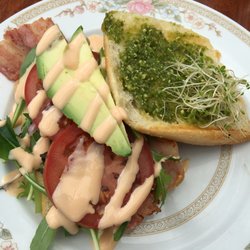 Dew Drop Inn Cafe - An open sandwich with tasty bacon