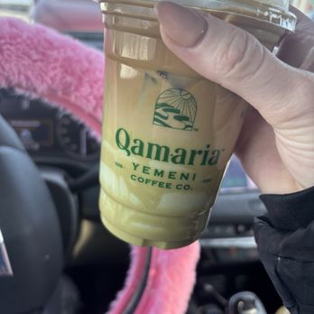 Qamaria Yemeni Coffee - Pistachio latte - Coffee & Tea Near Me - Mason, Ohio Qamaria Yemeni Coffee - Pistachio latte - Coffee & Tea Near Me - Mason, Ohio