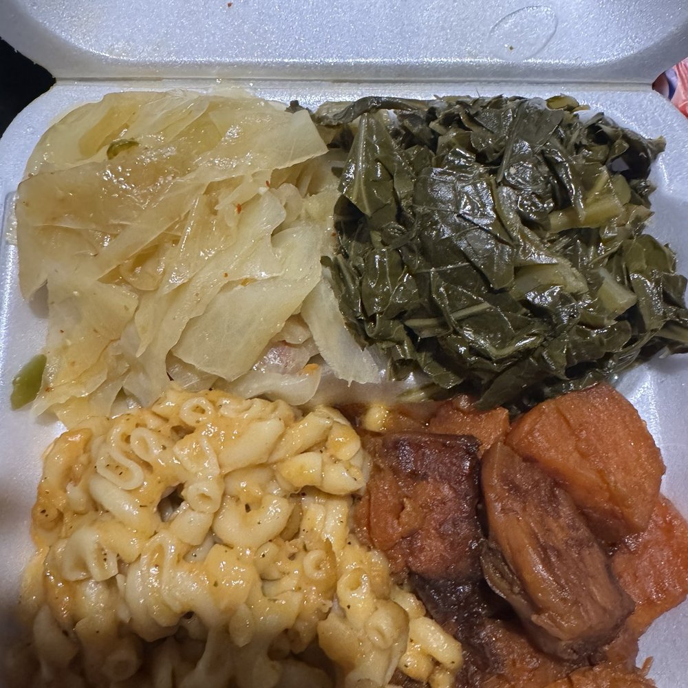 Food For the Soul - Veggie Platter ( Cabbage, collards, yams and Mac n cheese. - Soul Food Near Me - Providence, Rhode Island Food For the Soul - Veggie Platter ( Cabbage, collards, yams and Mac n cheese. - Soul Food Near Me - Providence, Rhode Island