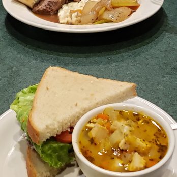Metro Diner - Pot roast & 1/2 sandwich (chicken salad), 1/2 soup special (chicken noodle)...so so good! - American Near Me - Chesapeake, Virginia Metro Diner - Pot roast & 1/2 sandwich (chicken salad), 1/2 soup special (chicken noodle)...so so good! - American Near Me - Chesapeake, Virginia