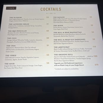 Bull & Bear - Cocktail menu - Steakhouses Near Me - Orlando, Florida Bull & Bear - Cocktail menu - Steakhouses Near Me - Orlando, Florida