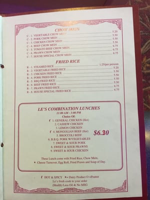 Menu photo 5 Le's Chinese Restaurant Pioneer, CA Menu photo 5 Le's Chinese Restaurant Pioneer, CA