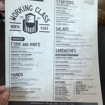 Working Class - Breakfast and lunch menu 9am-2pm - Breakfast & Brunch Near Me - San Diego, California Working Class - Breakfast and lunch menu 9am-2pm - Breakfast & Brunch Near Me - San Diego, California