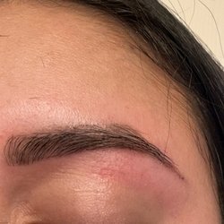Arch Beauty Collective - Immediately when I got home this is what my eye looked like, you can see the shading and filled in is poorly done