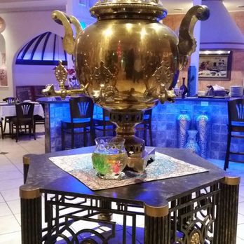 Cafe Caspian - Beautiful display at the restaurant!  Called Samavar and it's for tea! - Persian/Iranian Near Me - Houston, Texas