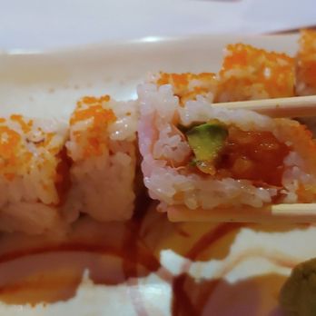 Sushi Cafe - Pink Lady roll with spicy salmon and avocado - Sushi Bars Near Me - Tampa, Florida Sushi Cafe - Pink Lady roll with spicy salmon and avocado - Sushi Bars Near Me - Tampa, Florida
