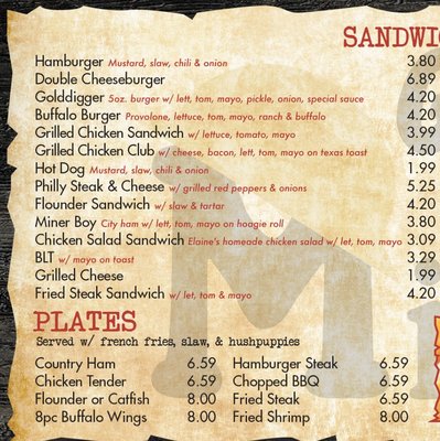 Menu photo 4 The Gold Mine Store and Grill Catawba, NC