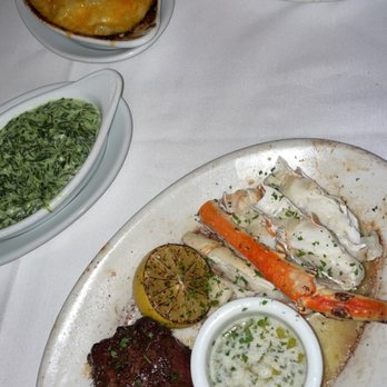 Ruth's Chris Steak House - 3oz Petite Filet and King Crab, creamed spinach, au gratin potatoes and filet mignon 11oz - Steakhouses Near Me - Dallas, Texas Ruth's Chris Steak House - 3oz Petite Filet and King Crab, creamed spinach, au gratin potatoes and filet mignon 11oz - Steakhouses Near Me - Dallas, Texas