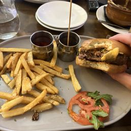 Burger and fries