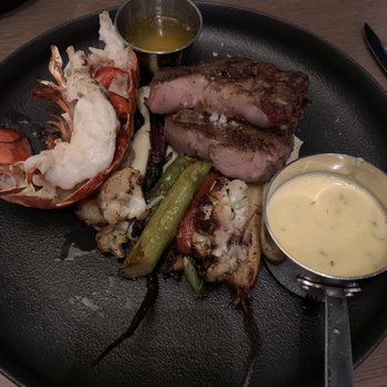 Cut & Bourbon - Half Surf and turf with a Delmonico steak and lobster - Steakhouses Near Me - Arlington, Texas