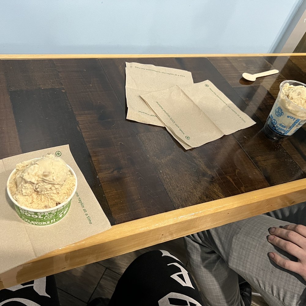 Had delicious, amazing, crave worthy Ben and Jerry's vegan ice cream with Quinn. I ordered vegan cookie dough (literal cookie dough) Had delicious, amazing, crave worthy Ben and Jerry's vegan ice cream with Quinn. I ordered vegan cookie dough (literal cookie dough)