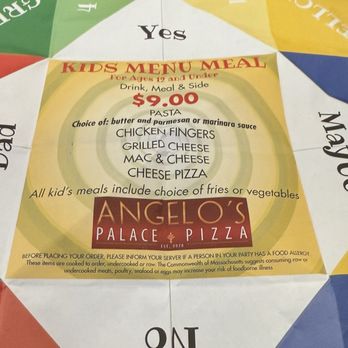 Angelo's Palace Pizza - Kids menu - Pizza Near Me - Cumberland, Rhode Island
