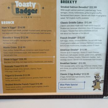 The Toasty Badger - Menu - Diners Near Me - Austin, Texas