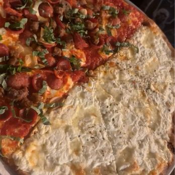 Rubirosa - Small Rubirosa Supreme Pizza and the Small Bianca Pizza - Italian Near Me - New York, New York Rubirosa - Small Rubirosa Supreme Pizza and the Small Bianca Pizza - Italian Near Me - New York, New York
