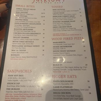 Jackson's Bar and Oven - Menu - Comfort Food Near Me - Santa Rosa, California Jackson's Bar and Oven - Menu - Comfort Food Near Me - Santa Rosa, California