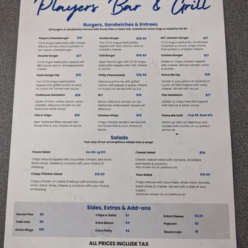 Players Sports Bar & Grill - Burger, Sandwich, Entrée & Salad menu. - Sports Bars Near Me - Everett, Washington