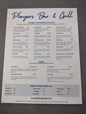 Menu photo 1 Players Sports Bar & Grill Everett, WA