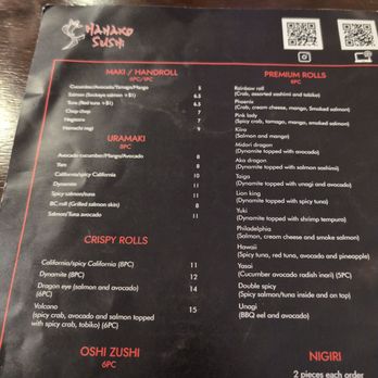 Hanako Sushi - Menu - Sushi Bars Near Me - Edmonton, Alberta