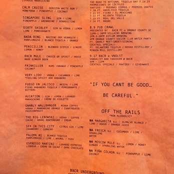 BXCR Underground - Drink menu as of August 2025 - Wine Bars Near Me - Anaheim, California BXCR Underground - Drink menu as of August 2025 - Wine Bars Near Me - Anaheim, California