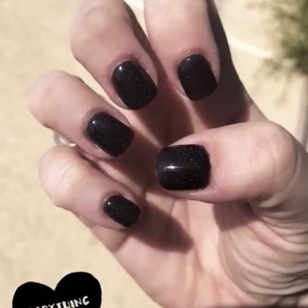 Haute Nail Spa - Black glitter dip powder - Nail Salons Near Me - Mesa, Arizona
