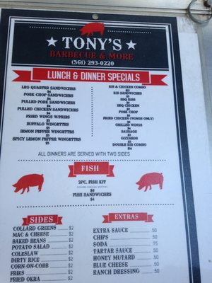 Menu photo 1 Tony's BBQ and More Fort Valley, GA Menu photo 1 Tony's BBQ and More Fort Valley, GA
