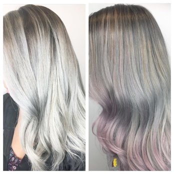 W's Salon - Jayden gave me this beautiful grey, and 3 months later he updated it with darker tones and a bit of lavender! - Hair Salons Near Me - San Jose, California W's Salon - Jayden gave me this beautiful grey, and 3 months later he updated it with darker tones and a bit of lavender! - Hair Salons Near Me - San Jose, California