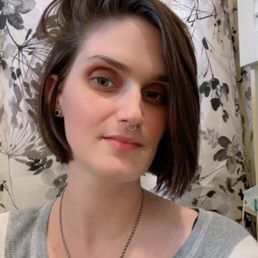 After my haircut. Even and cute.