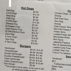 Bob's Dairy Dream - Food menu