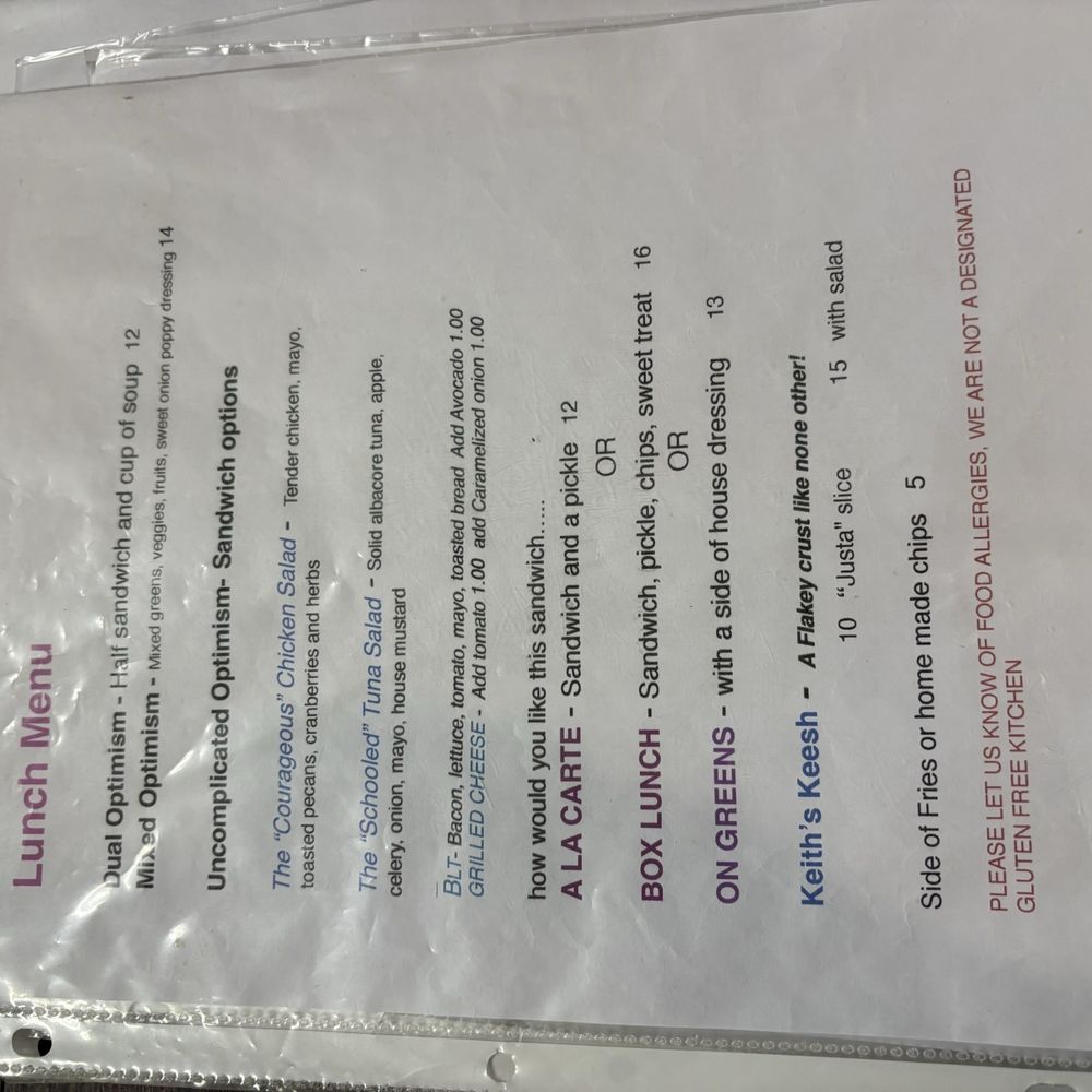 The Optimist Cafe - Menu - lunch all day - Bakeries Near Me - Jaffrey, New Hampshire The Optimist Cafe - Menu - lunch all day - Bakeries Near Me - Jaffrey, New Hampshire