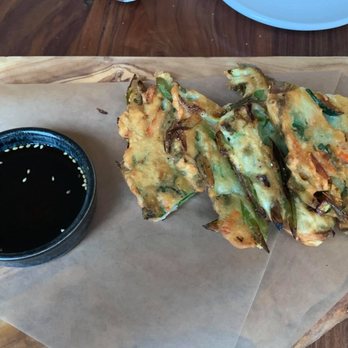 Haenyeo - Zucchini, perilla leaf scallion pancake - Korean Near Me - Brooklyn, New York Haenyeo - Zucchini, perilla leaf scallion pancake - Korean Near Me - Brooklyn, New York