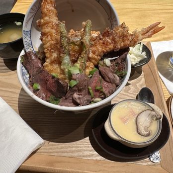 Tendon Kohaku - Beef Steak Aimori Tendon Set - Japanese Near Me - Bellevue, Washington
