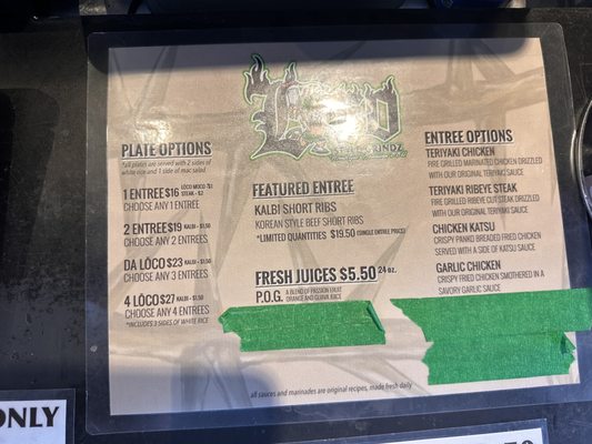 Menu photo 2 Loco Style Grindz Phoenix, AZ