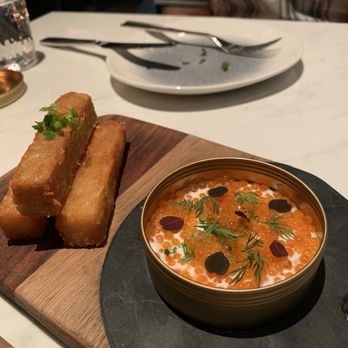 Bellpine - Crispy potatoes and salmon roe layered dip - Cocktail Bars Near Me - Portland, Oregon Bellpine - Crispy potatoes and salmon roe layered dip - Cocktail Bars Near Me - Portland, Oregon