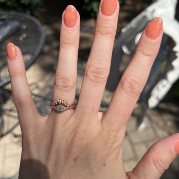 Magic Star Nails - Dip mani with glitter polish on top by Heidi - Nail Salons Near Me - Chicago, Illinois
