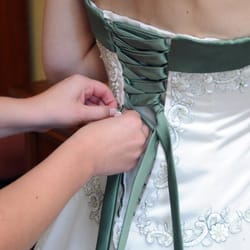 Beverly Hunnicutt Studio - Refitted perfect Irish wedding dress 10 sizes smaller. Kept detail exquisite.