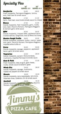 Menu photo 6 Jimmy's Pizza Café Chicago, IL