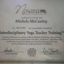 Copy of my Yoga and Pilates Certificates
