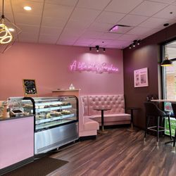 Small seating area to enjoy your treat in-store.