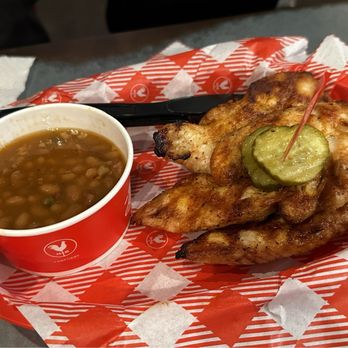Hattie B's Hot Chicken - Grilled Tenders w/ Baked Beans - Chicken Wings Near Me - Nashville, Tennessee Hattie B's Hot Chicken - Grilled Tenders w/ Baked Beans - Chicken Wings Near Me - Nashville, Tennessee