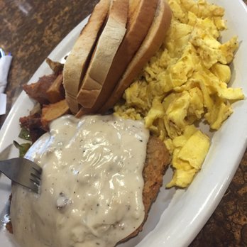 Labor Temple Bar & Diner - Chicken fried steak and scrambled eggs with sourdough toast - Diners Near Me - Astoria, Oregon