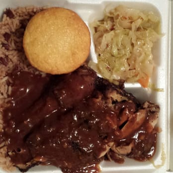 Jamaican Vibes Restaurant - This is the jerk chicken meal (large) with the sauce. The food was very tasty and the sauce was great! - Caribbean Near Me - Mobile, Alabama Jamaican Vibes Restaurant - This is the jerk chicken meal (large) with the sauce. The food was very tasty and the sauce was great! - Caribbean Near Me - Mobile, Alabama