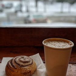 Attwell Coffee - Cinnamon scroll and cappuccino