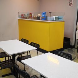 Bitez - Inside dining area and crepe station.