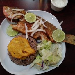 Fried red snapper dinner